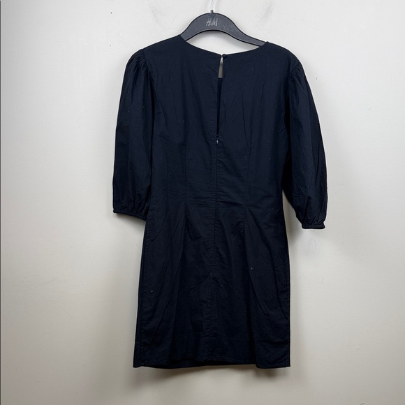 FREE PEOPLE hope Black Puff Sleeve Ruched Mini Dress medium - Picture 11 of 13